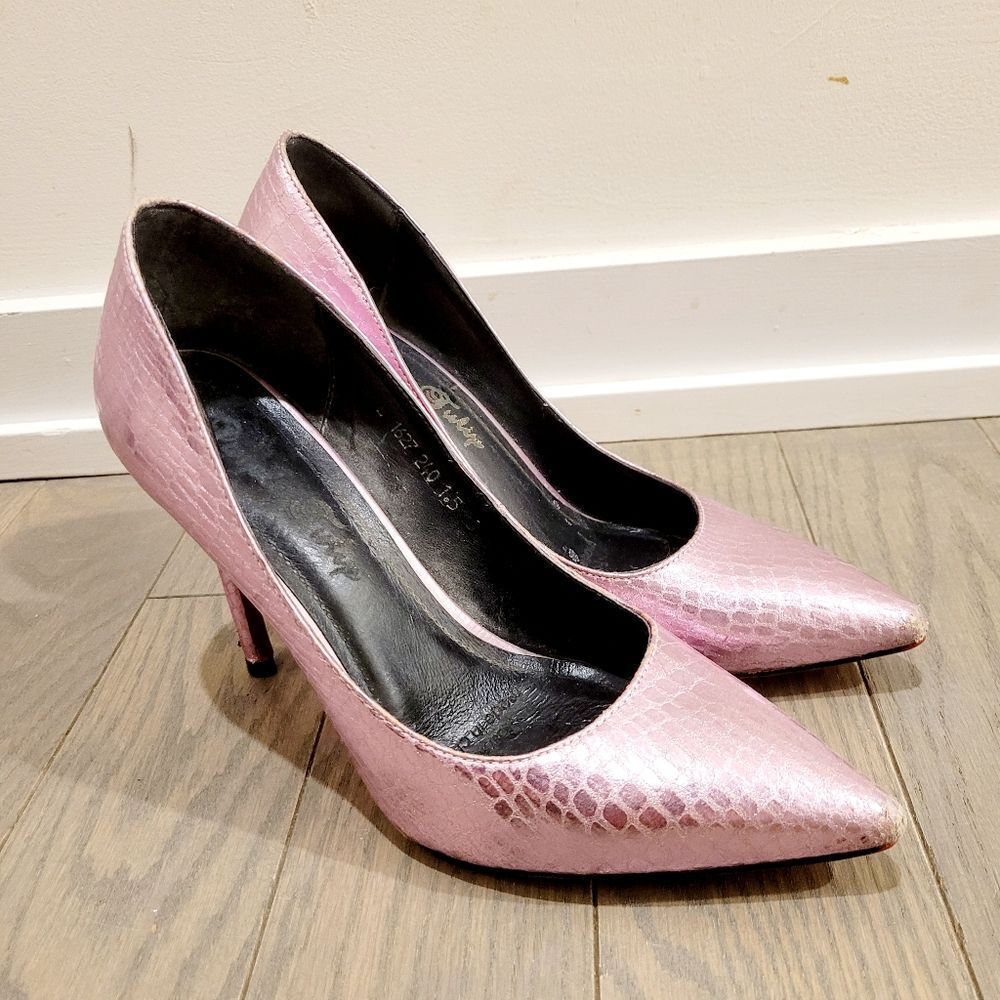 2/$20 Y2K Shiny Pink High Heels Shoes US 7.5